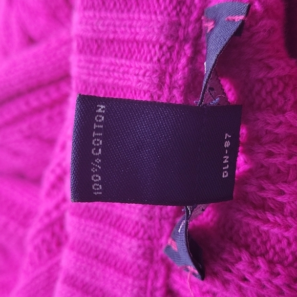 Lands' End Fuchsia pink crew neck sweater size Medium 10-12 - Picture 6 of 8